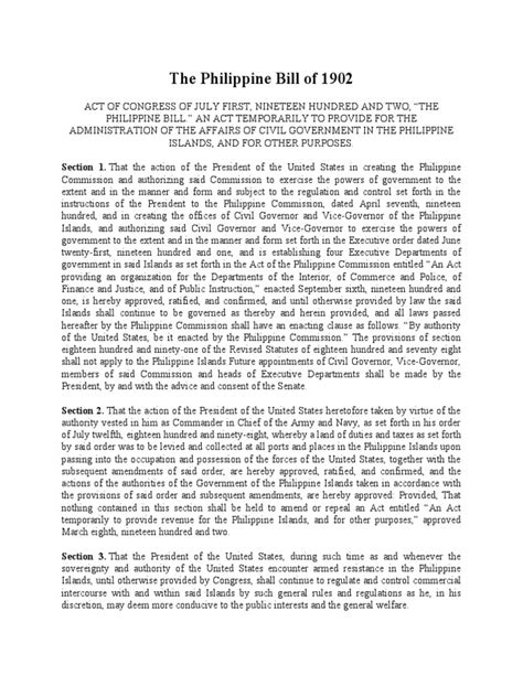 Philippine Bill of 1902 • The Corpus Juris.
